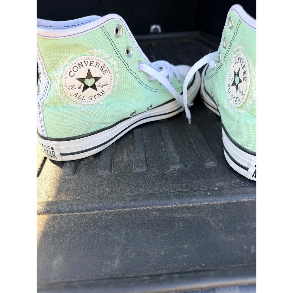 Converse Chuck Taylor All Star High Top Mint Green Love Heart A02171C Womens 8 - Picture 3 of 7